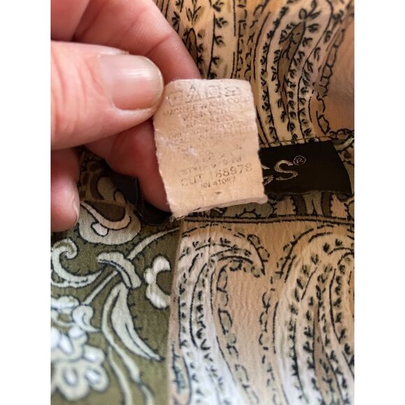 Paisley patchwork Button Front Shirt Vintage Cottage core Grandma USA - Picture 7 of 7